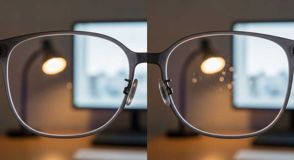 راهنمای انتخاب پوشش عدسی عینک طبی: آنتی‌رفلکس، ضدخش، آب‌گریز و کاربرد هرکدام